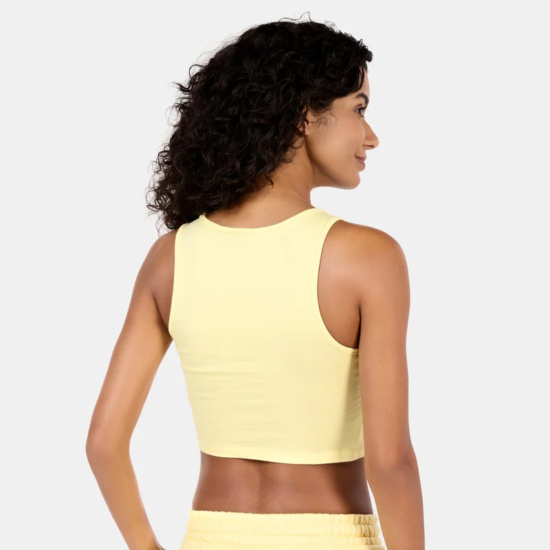 NEW ERA Yellow Women's MLB Los Angeles Dodgers LE Crop Top for Women | Best Price UAE