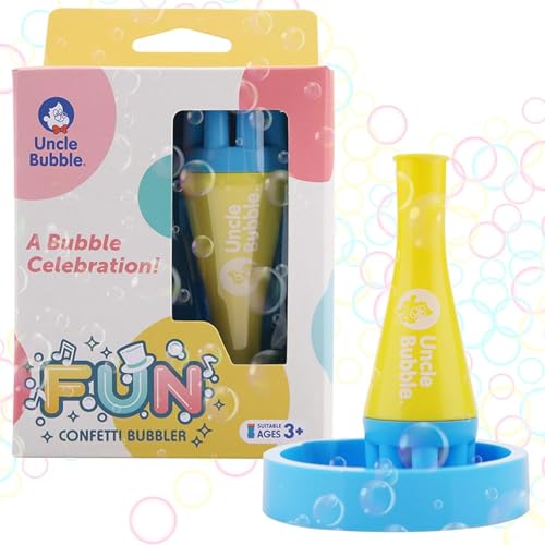 Uncle Bubble Confetti Bubbler 2 Sets Kiddo Bubble Blower Make Thousands of Tiny Bubble in One Breath with World Record Best Bubble Solution - Image 1