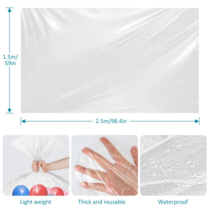 Tamodan 2 Pack Extra Large Balloon Bags For Transport - 98.4 X 59 Inches Durable Balloon Bag  Waterproof & Tear-Resistant  Giant Clear Plastic Bag For Party  Birthday Wedding  Event Supplies - Image 2