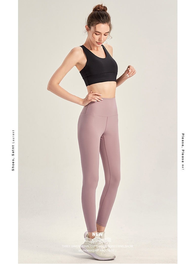 Solid Stretch Yoga Pants Pink