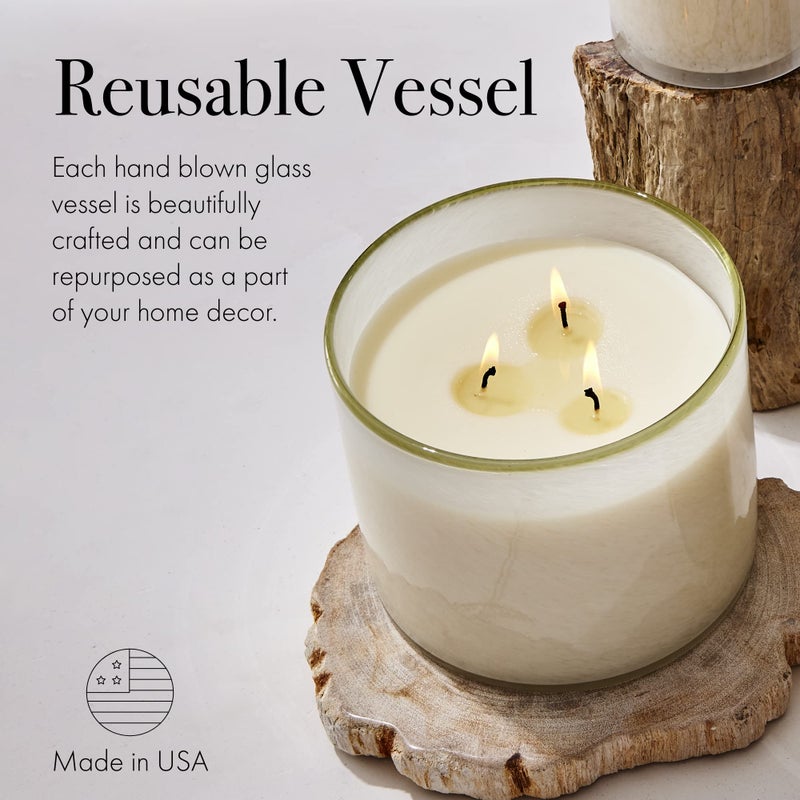 لافكو نيو يورك Lafco New York 3 -Wick Candle Feu de Bois - 30 أوقية - وقت حرق 120 ساعة - وعاء زجاجي قابل لإعادة الاستخدام - مصنوع في الولايات المتحدة الأمريكية  - Image 5