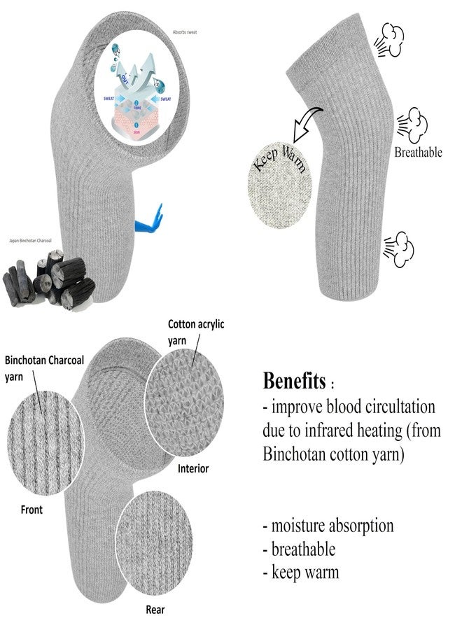 SENIOR ICARE Elastic Cotton Knee Warmers, Knee Sleeves for Men and Women - Circulation Support and Joint Pain Relief, Arthritis Aid, One Pair, Made in Japan - Image 3