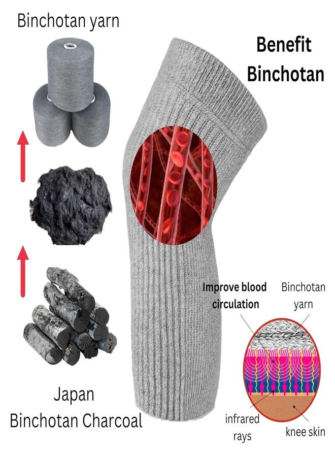 SENIOR ICARE Elastic Cotton Knee Warmers, Knee Sleeves for Men and Women - Circulation Support and Joint Pain Relief, Arthritis Aid, One Pair, Made in Japan - Image 2