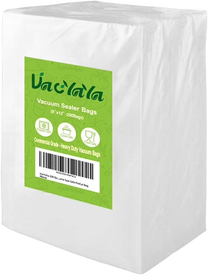 VacYaYa 200 Quart Size 8 x 12 Inch Vacuum Sealer Freezer Storage Machine Bags for Food,Vac Seal a Meal Bags with BPA Free Sous Vide Vaccume Seal Safe PreCut Bag - Image 1