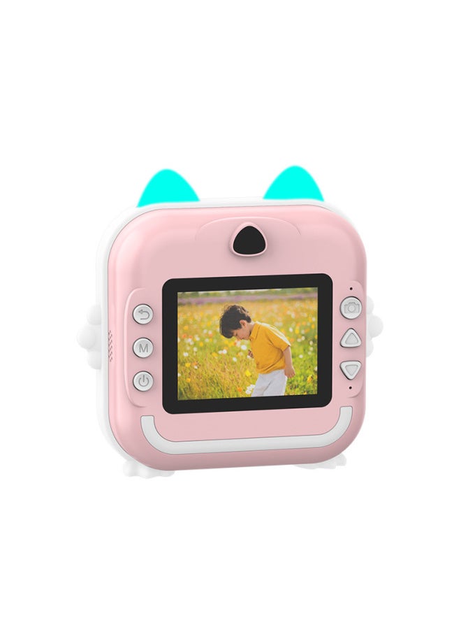Generic Children's Mini Cartoon Digital Camera High Definition Printing Instant Camera Toy Gift For Kids Compact Size Portable-Color:Chinese Version Pink Standard  - Image 2