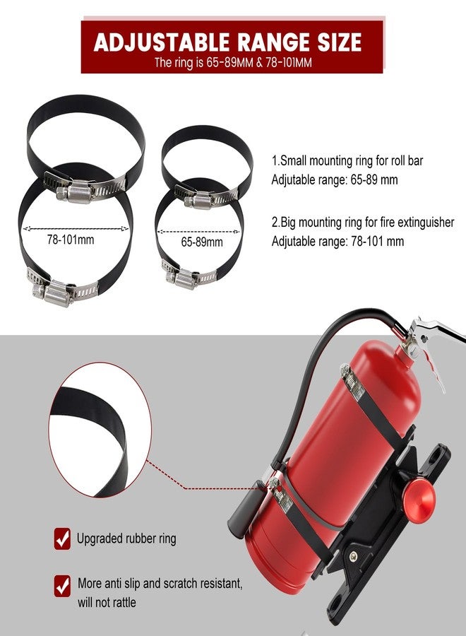 KANGIKX Quick Release Fire Extinguisher Holder - Car Fire Extinguisher Mount Bracket Aluminum for Vehicle UTV Jeep Truck Polaris Ranger Cam-Am X3 - Quick Clamps Mounting Bracket Heavy Duty - Image 4