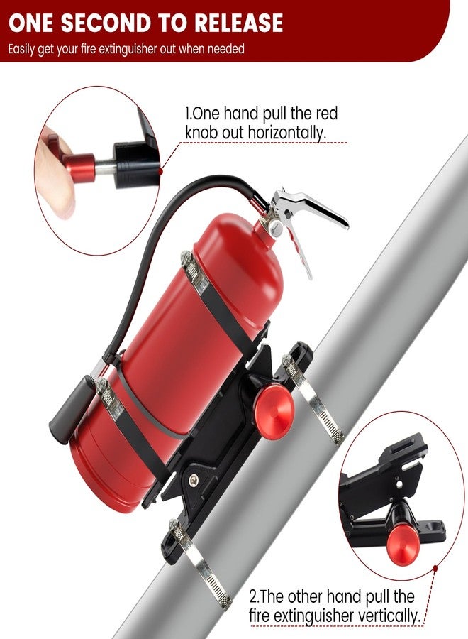KANGIKX Quick Release Fire Extinguisher Holder - Car Fire Extinguisher Mount Bracket Aluminum for Vehicle UTV Jeep Truck Polaris Ranger Cam-Am X3 - Quick Clamps Mounting Bracket Heavy Duty - Image 2