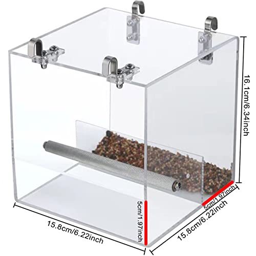 Xxmbbjy Automatic Bird Feeder for Cage, Automatic Acrylic Bird Feeder No Mess Bird Cage for Small Bird Parrots Canary Parakeet Budgerigar Crested Myna Cockatiel (Large) - Image 2