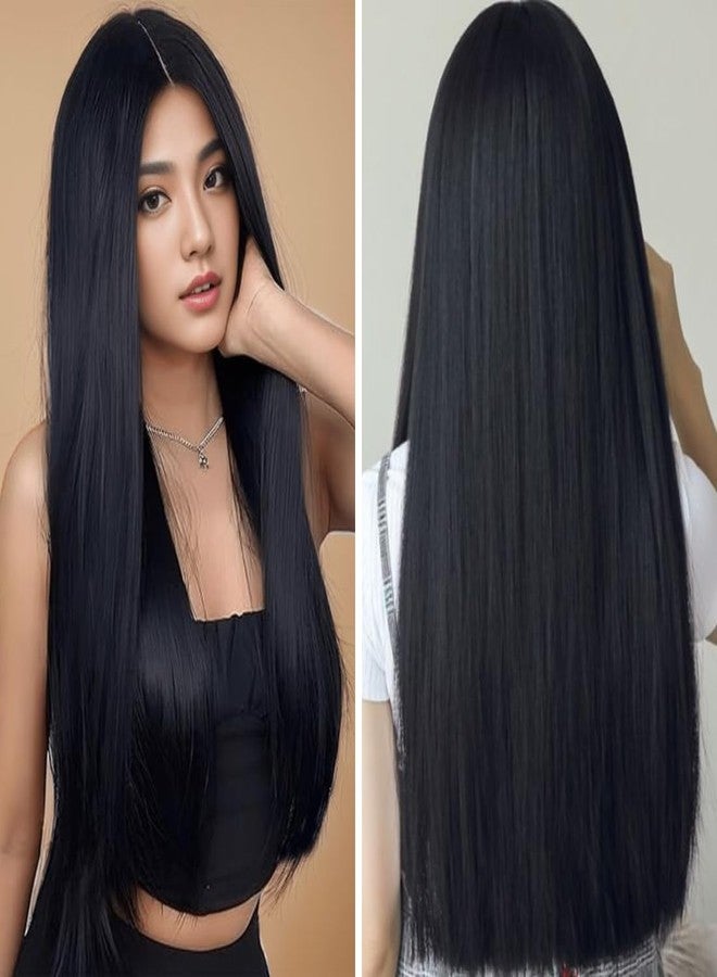 Akashkrishna Long Straight Synthetic Hair Wig for Women | Heat-Resistant Centre Part Wig | Cosplay, Fashion & Alopecia Chemo Wigs | Includes Wig Cap & Comb - Image 1