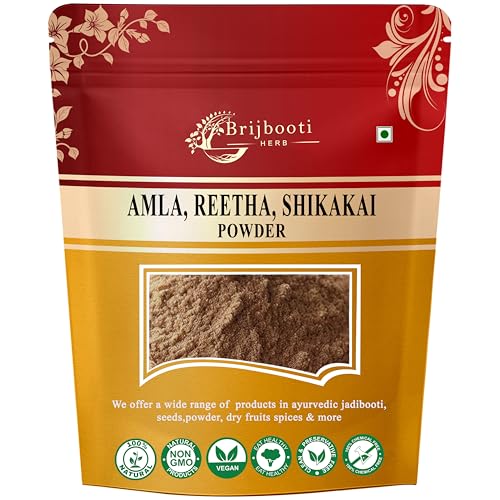 BrijBooti Reetha,Amla And Shikakai Powder Combo Pack For Hair Care(300 Gr)|3-In-1 Natural Hair Cleanser For Hair Fall Prevention| Natural,No Chemical,No Preservative|Paraben Free|Ready To Use. - Image 1