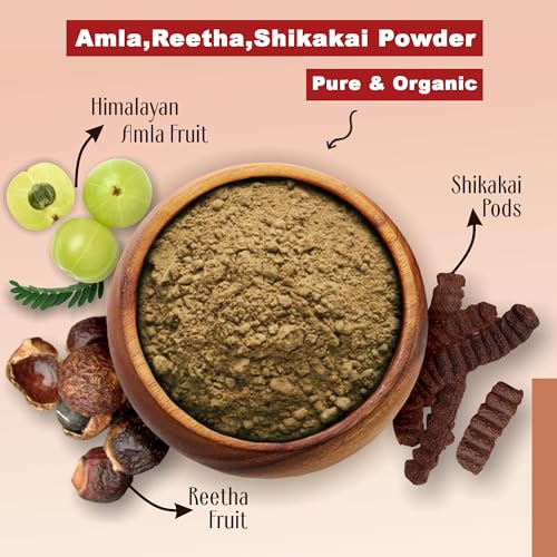 BrijBooti Reetha,Amla And Shikakai Powder Combo Pack For Hair Care(300 Gr)|3-In-1 Natural Hair Cleanser For Hair Fall Prevention| Natural,No Chemical,No Preservative|Paraben Free|Ready To Use. - Image 5