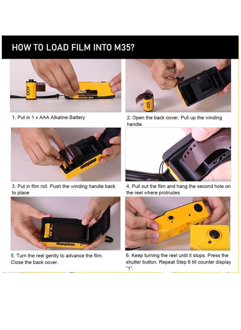 35mm Film Camera, Focusless, Powerful Built-in Flash, Easy to Use