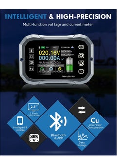 KASTWAVE 100A Smart Battery Monitor - RV Battery Monitor with Shunt Support High/Low Voltage Programmable Alarm for Battery 0V-120V Support Bluetooth for 12V Lithium Sealed, Gel, Flooded Batteries  - Image 3