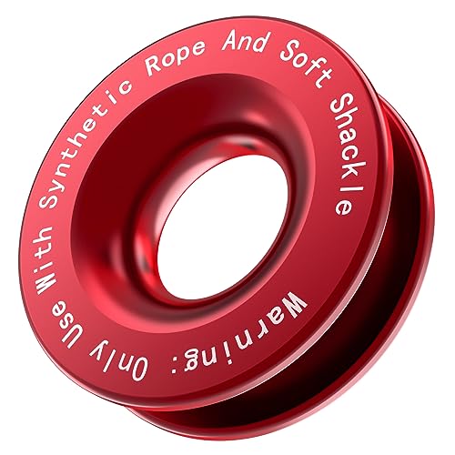 PEATOVIE Recovery Ring 66000 lbs for Winch Snatch Compatible for SUV UTV ATV OffRoad Vehicle and Truck Pulley Towing Ring for Synthetic Rope and Soft Shackle Red - Image 1