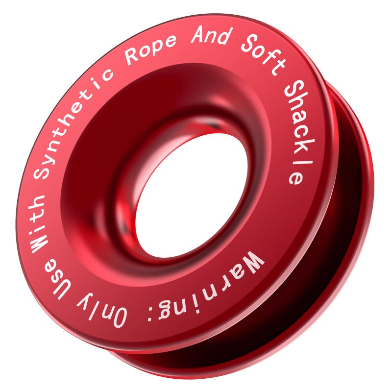 PEATOVIE Recovery Ring 66000 lbs for Winch Snatch Compatible for SUV UTV ATV OffRoad Vehicle and Truck Pulley Towing Ring for Synthetic Rope and Soft Shackle Red - Image 3