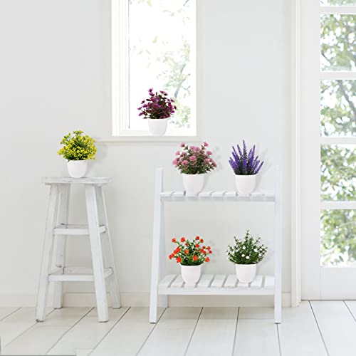 Yoratee Artificial Small Plant 6pcs Fake Flower Potted Plant Bathroom for Indoor Decor Window Tabletop Office Colorful - Image 3