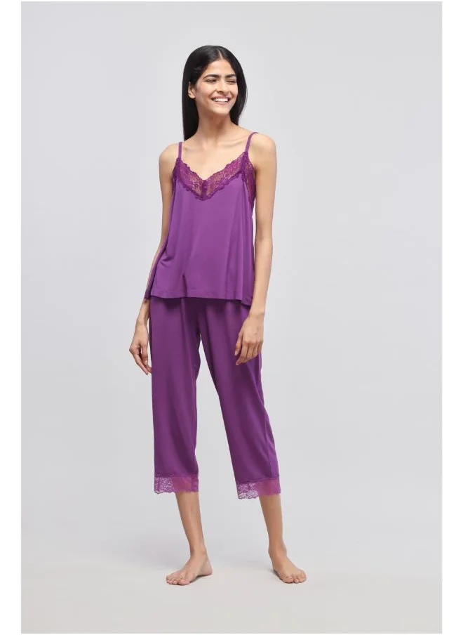 نسيسير Dreamy Purple Lace Capri Set