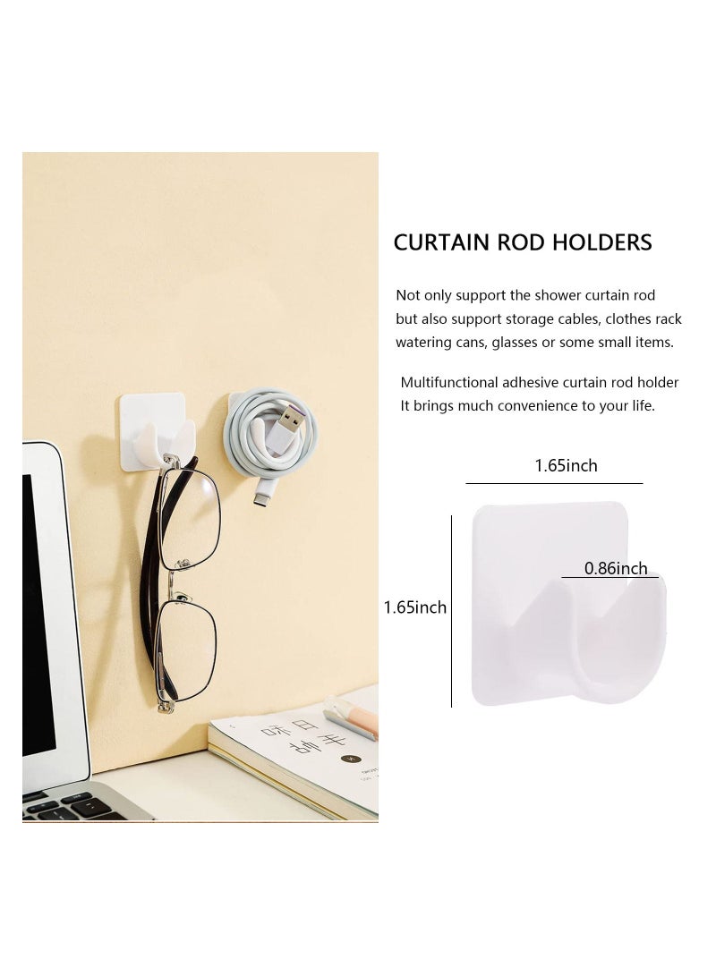 SYOSI 4 Pack Tension Holder Rod Mount Retainer Shower Curtain Rod Mounting Bracket for Wall Adhesive Shower Rod Tension Holde - Image 5