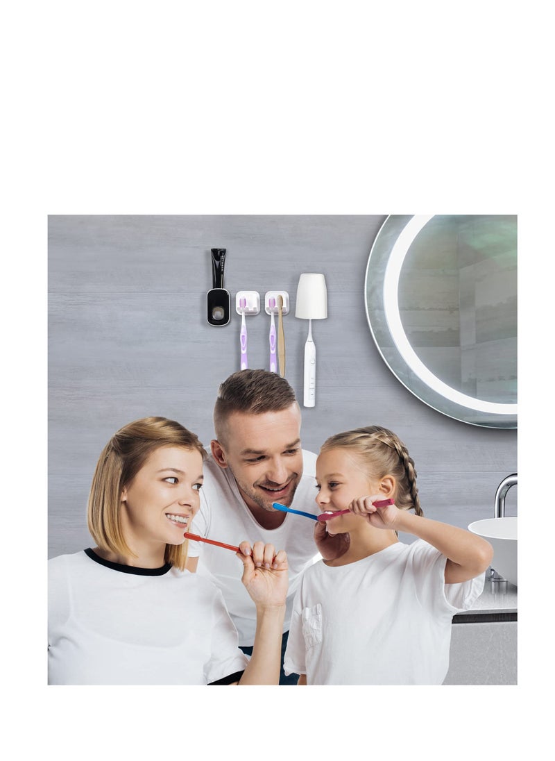 Excefore - 6 Pack Tooth Brush Holder Set, Self Adhesive Wall-mounted Toothbrush Holders Organizer, Toothbrush Holder Wall Mounted for Bathroom (Japanese style) - Image 1
