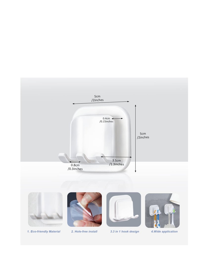 Excefore - 6 Pack Tooth Brush Holder Set, Self Adhesive Wall-mounted Toothbrush Holders Organizer, Toothbrush Holder Wall Mounted for Bathroom (Japanese style) - Image 1