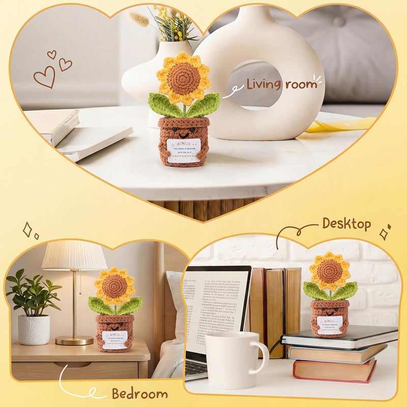 40th Birthday Gifts for Women Men, Handmade Emotional Support sunflower with Pun Card, Adorable Home Decor Gifts for 40 Years Old Mum Dad Uncle Auntie Sister Brother Teacher Friend Colleague - Image 5