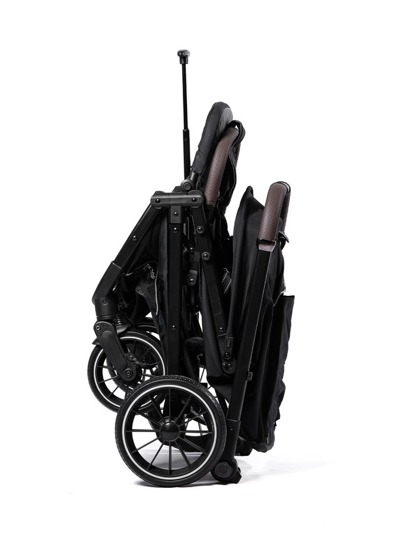 Kidilo عربة أطفال - مقبض قابل للعكس، عربة مريحة وقابلة للطي - عربة حديثي الولادة مع عجلات كبيرة لجميع المشاهد - Image 4