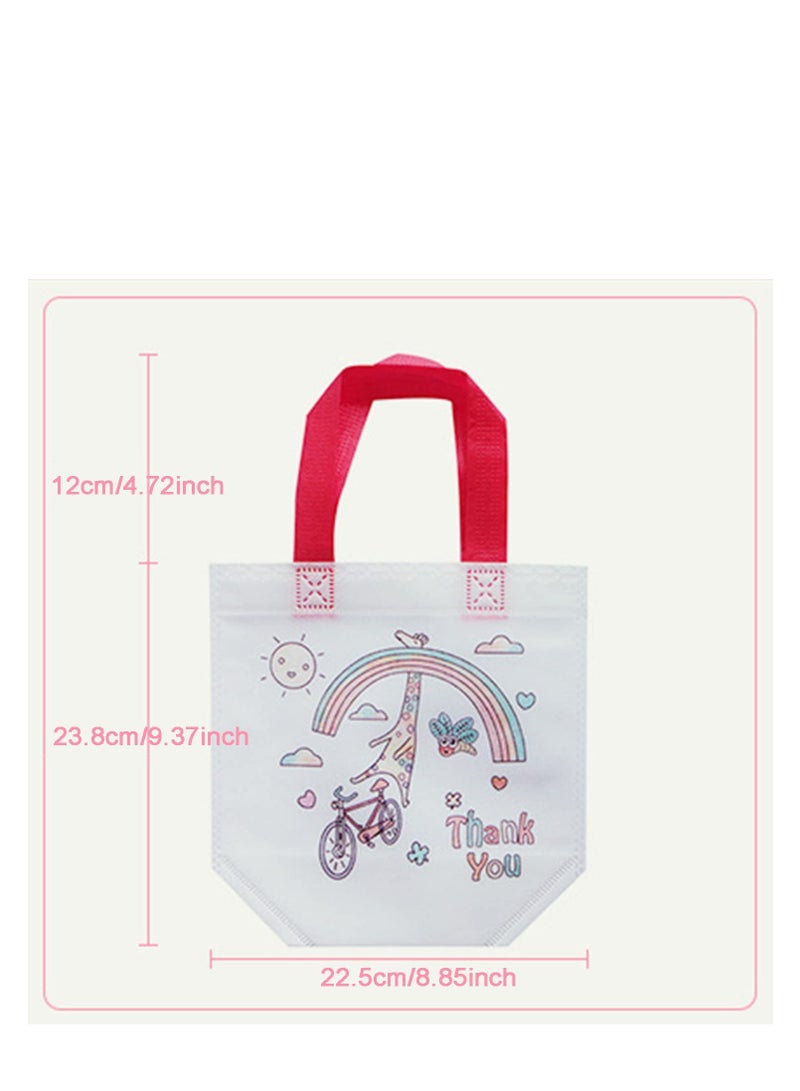 SYOSI 20 Pack Graffiti Bag Non-Woven DIY Kids Party Tote Bag Eco Pattern Coloring Crafts Self Paint for Arts Color Filling Gifts(10 Random Themes)  - Image 2