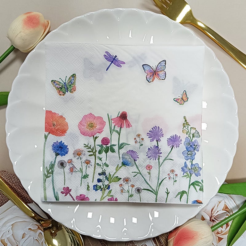Color Printing Napkins Flowers And Plants Facial Tissue Party Tissue Sale - Image 1