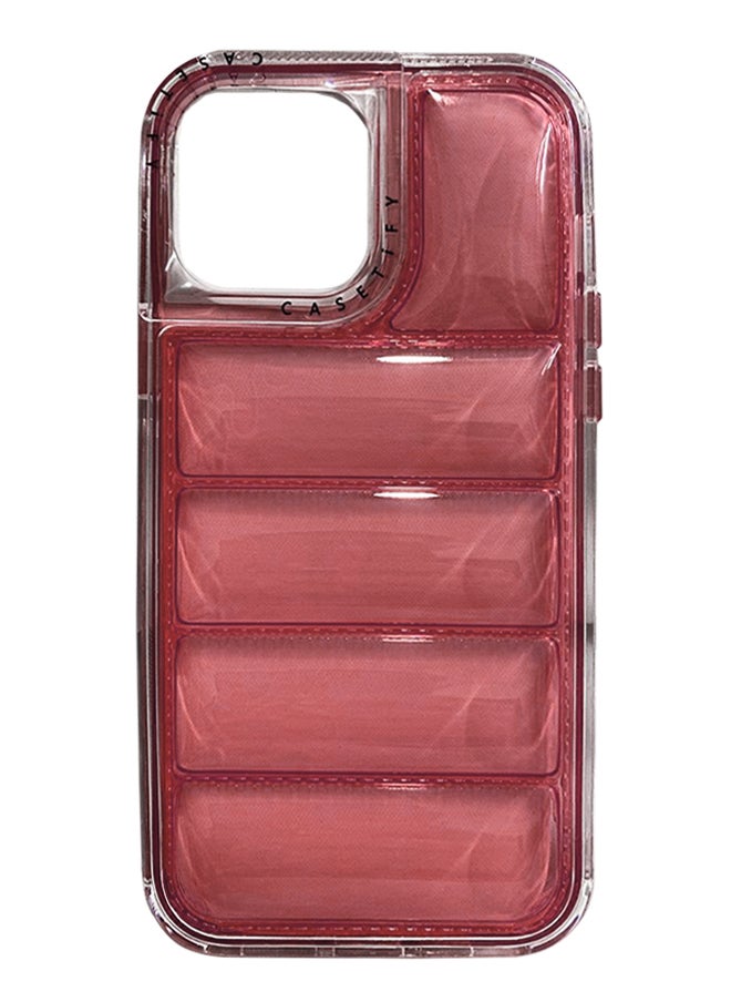 Generic - Iphone 14 Pro Max colorful tpu pc multi protective Case, With Triple Layer Colorful PC Clear Surface Puffer TPU Drop Proof Smart Phone Case for iPhone 14 Pro Max - Red - Image 1