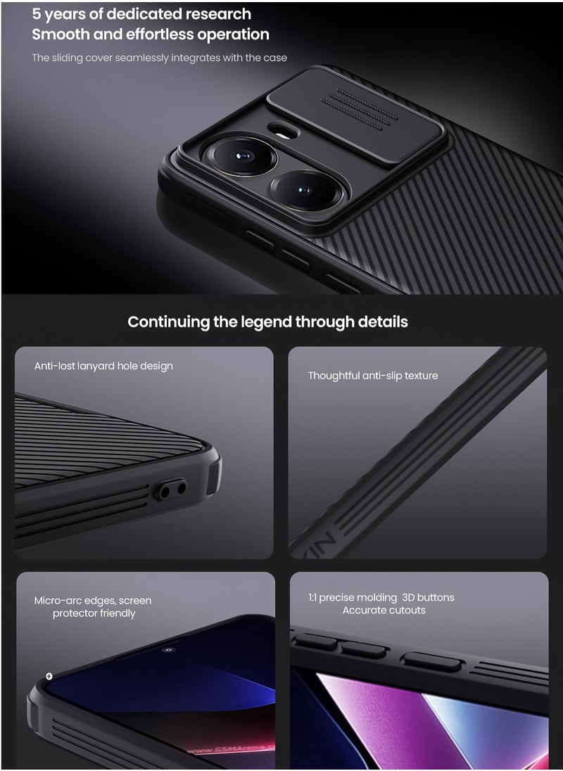 ماركة غير محددة - لجراب Xiaomi POCO X7 Pro، غطاء منزلق لحماية عدسة الكاميرا، واقي صدمات من مادة TPU+PC، غطاء هاتف محمول مقاوم لبصمات الأصابع، نحيف ومتين لحماية مثالية. - Image 1