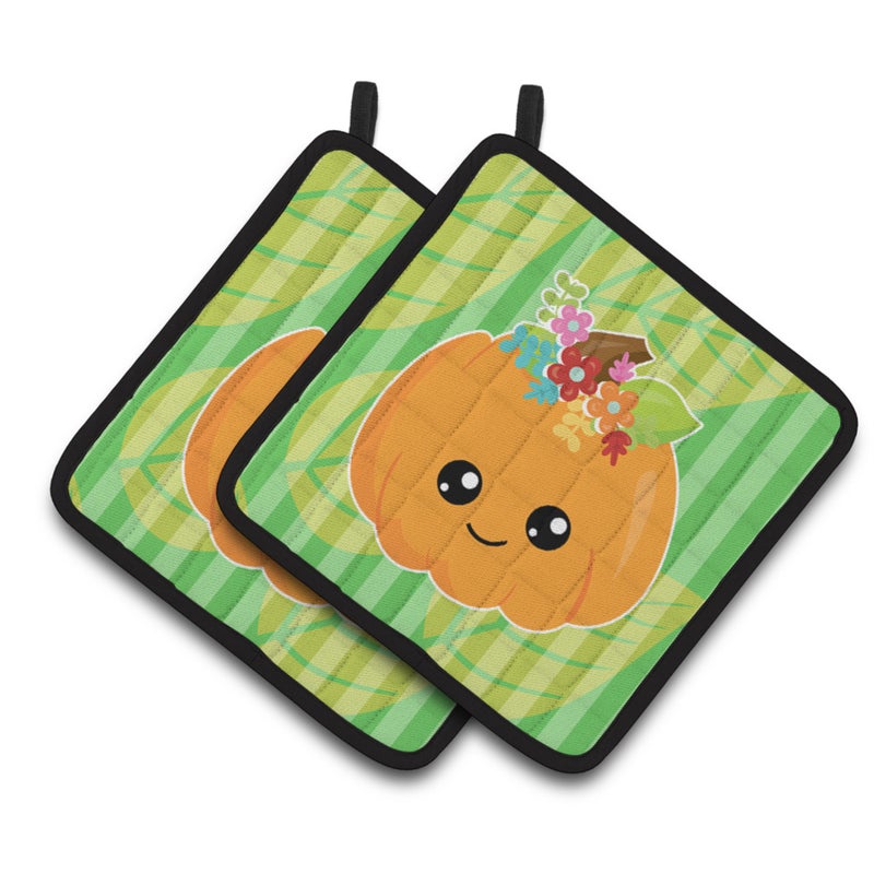 Caroline's Treasures ""Caroline's Treasures BB6796PTHD Pumpkin Fall Pair of Pot Holders  7.5 x 7.5""""  Multicolor"" 