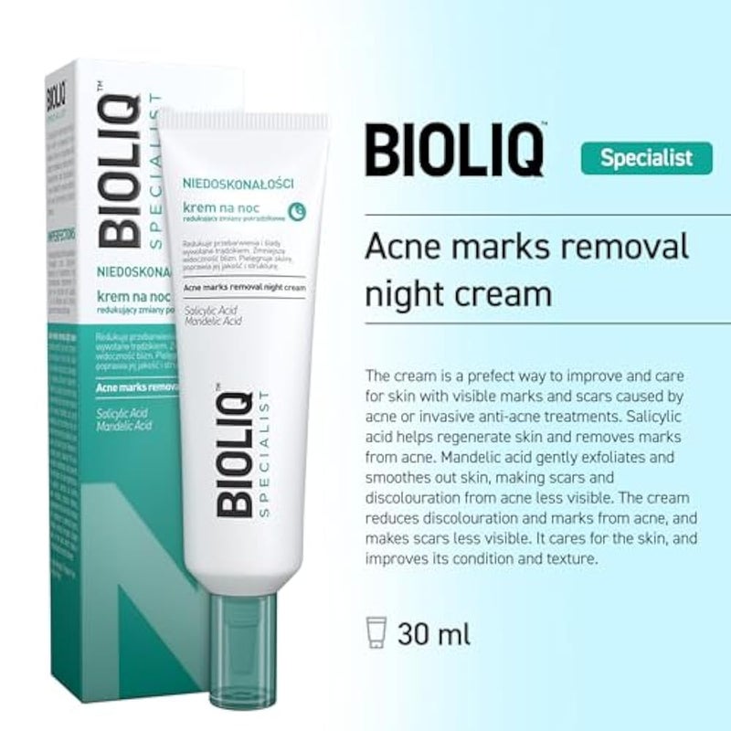Bioliq - Specialist Acne Marks Removal Night Cream - with Salicylic Acid, Mandelic Acid, and Tamanu Oil, Reduces Scars and Discoloration - 30 ml - Image 3