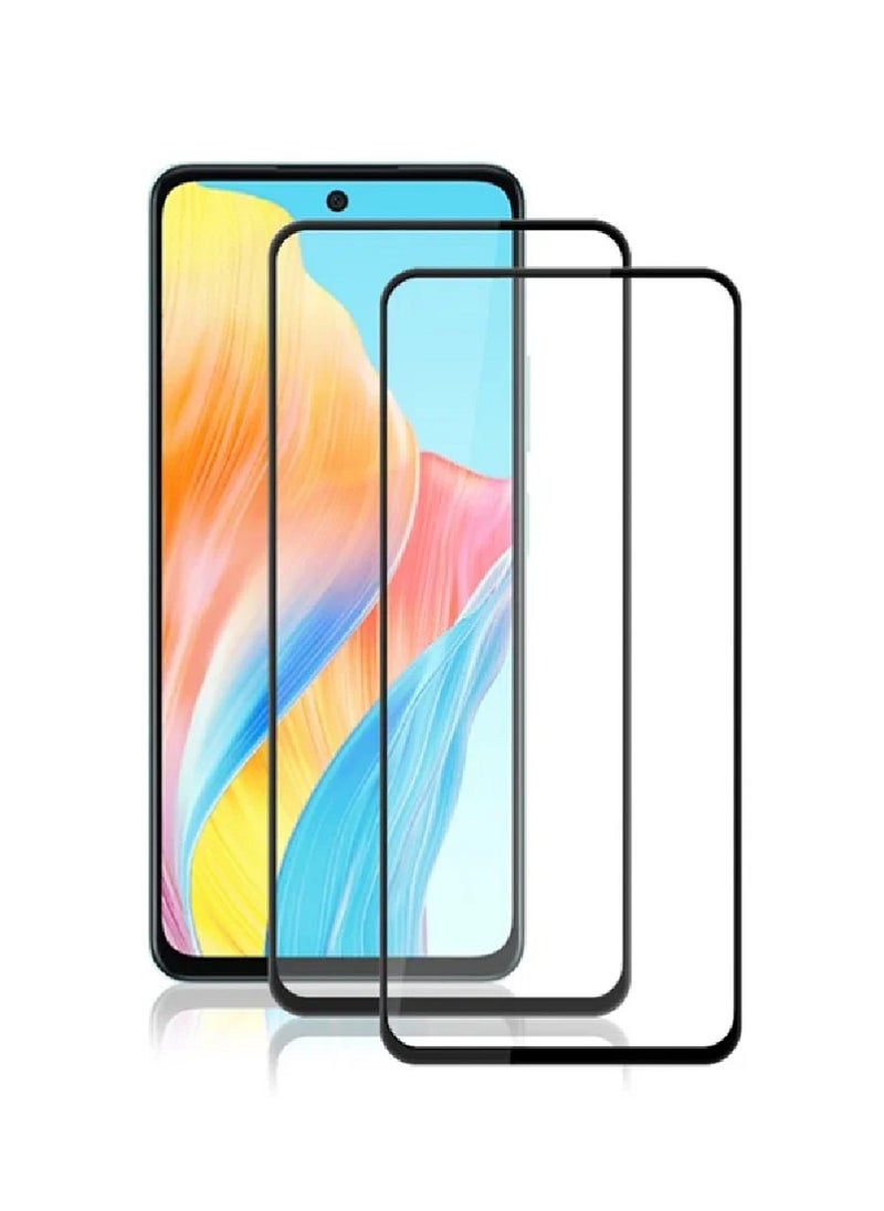 Super 2 Pieces Tempered Glass Screen Protector 5D Designed For Oppo A58 Full Glue Edge to Edge Full Screen Coverage And Bubble Free - Image 1