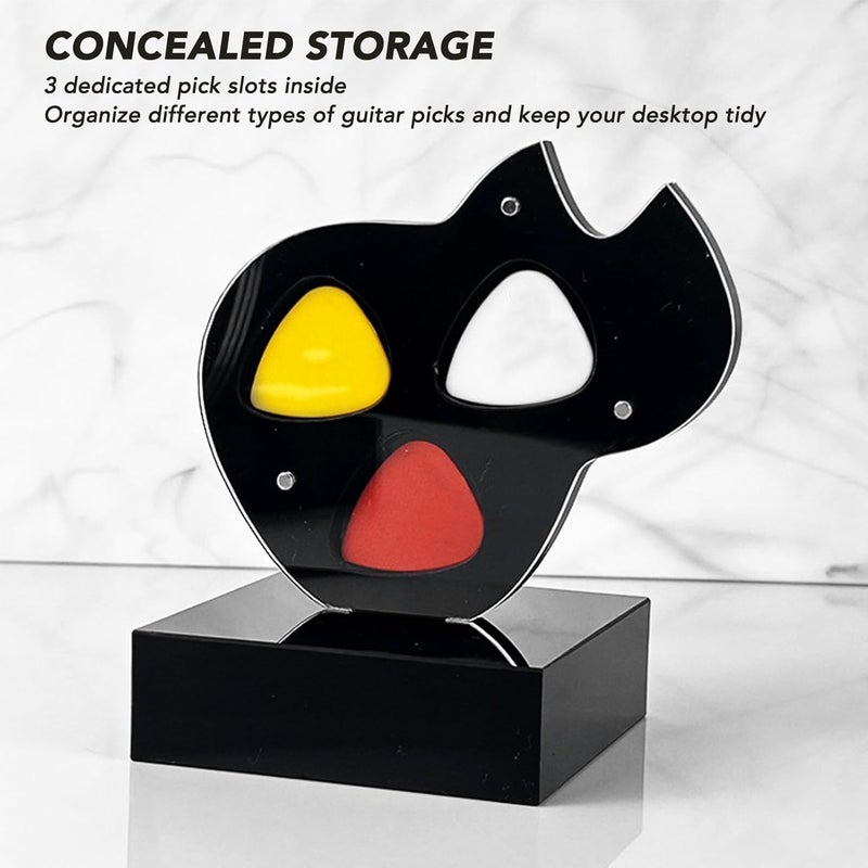 ZJchao Guitar Pick Holder, Guitar Accessories, Acrylic Storage Holder 3 Slots Magnetic Home Decor Display Case for Players Guitarists - Image 3