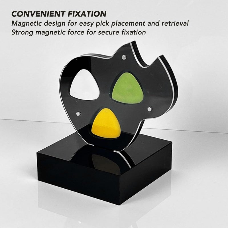 ZJchao Guitar Pick Holder, Guitar Accessories, Acrylic Storage Holder 3 Slots Magnetic Home Decor Display Case for Players Guitarists - Image 2