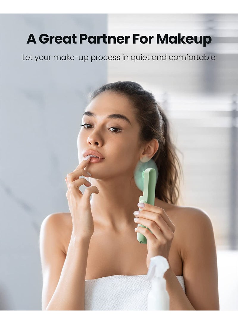 تخيل مروحة صغيرة محمولة، مروحة يد 3 في 1، بطارية 1500 مللي أمبير تعمل لمدة 14-21 ساعة، مروحة قابلة للطي عبر USB، مروحة شخصية هادئة مع بنك طاقة، سفر للنساء في الهواء الطلق - Image 5