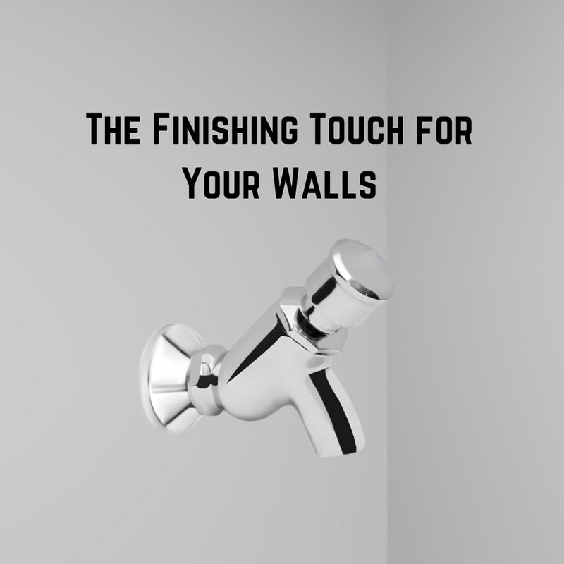 NEW WARE لوحة جدار من الفولاذ المقاوم للصدأ 202 مطلية بالكروم مع فلانج دائري لمحابس المطبخ وصنابير الحمام (3/4 بوصة) (عبوة من 5) - Image 2