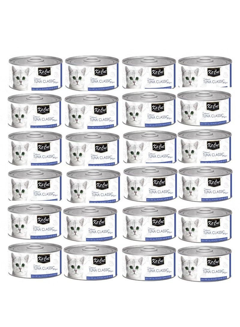 كيت كات 24 قطعة من طعام القطط الرطب الكلاسيكي من كيت كات تونة علب 80 جرام - Image 1