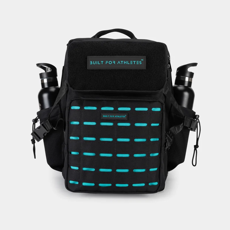 Built for Athletes LARGE GYM BACKPACK BUILT FOR ATHLETES BLACK & AQUA