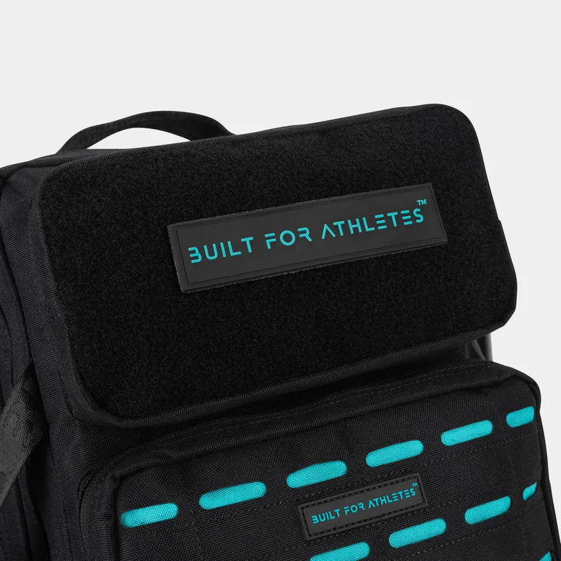 Built for Athletes LARGE GYM BACKPACK BUILT FOR ATHLETES BLACK & AQUA