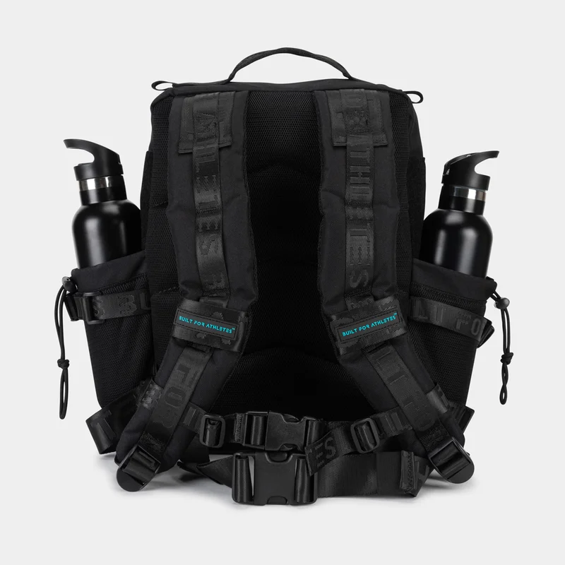 Built for Athletes LARGE GYM BACKPACK BUILT FOR ATHLETES BLACK & AQUA