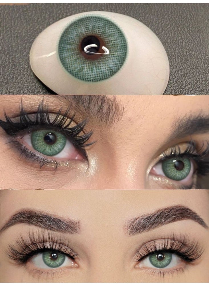 UYAAI Colored Contact Lenses Light Green 14.20mm Yearly Disposable for Daily Wear - Image 1