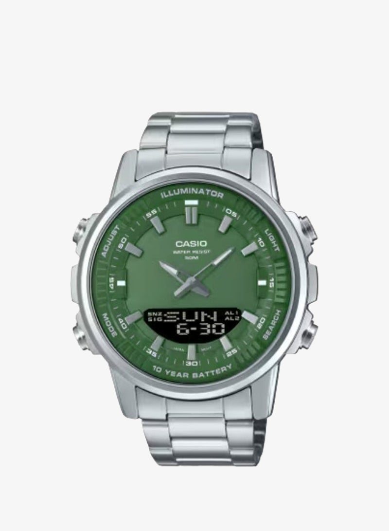 Men's Stainless Steel Analog-Digital Watch AMW-880D-3AVDF - 47 mm