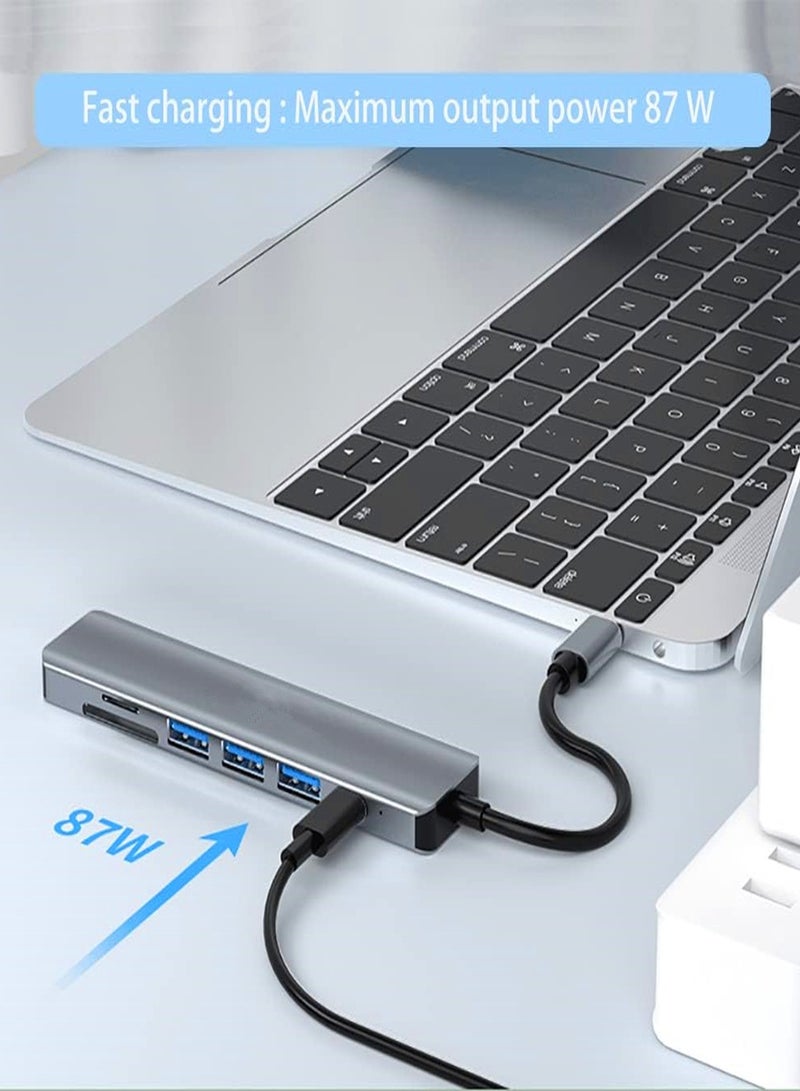 USB Hub with 100W PD Port,7-in-1 Type C Hub with 4K HDMI Adapter, 1 USB 3.0 Ports  2USB 2.0 Ports   , SD/TF Card Reader, USB C Multiport Docking Station for MacBook Pro, Chromebook, XPS, and USB C d - Image 4