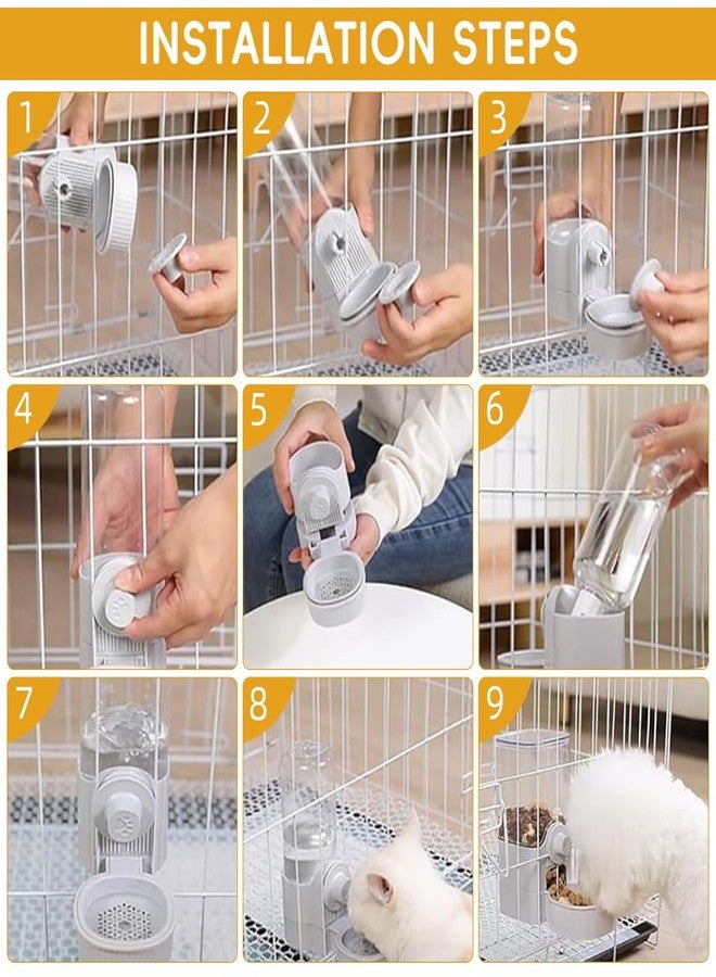 Qpets موزع طعام وماء أوتوماتيكي للقطط من كيو بيتس®، يُثبت على القفص، يعمل بالجاذبية، مناسب للحيوانات الأليفة الصغيرة، والقطط، والطيور، والهامستر. - Image 5