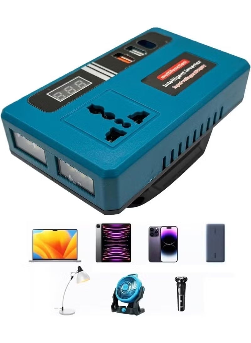 TOBI 21V to 180V/220V Power Inverter, DC to AC Voltage Converter with Dual USB Fast Charging, Intelligent Protection, Anti-Shock Design, Portable Power Inverter for Laptop, Mobile & Compatible Electronics - Image 2