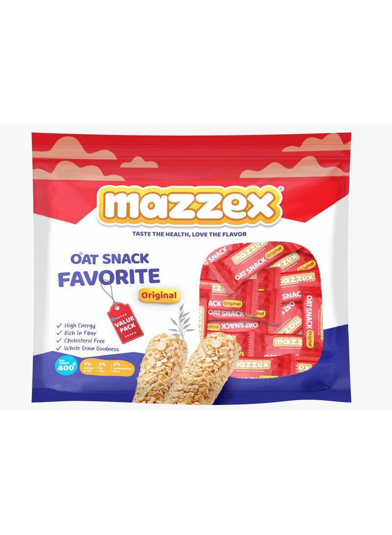 Mazzex Favorite Oat Snack 400g | Healthy Snack | Energy Bar | High Fiber Low Sugar | Crunchy Ready-to-Eat Oat Bars for Breakfast & On-the-Go | Ideal for Kids & Adults - Image 1