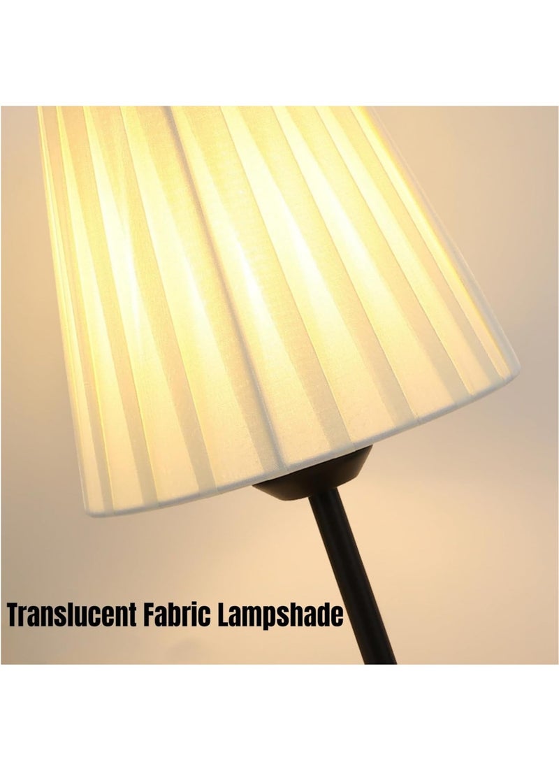 Table Lamp For Bedroom, Bedside Lamps For Nightstand, Minimalist Night Stand Light Lamp With Fabric Shade, Desk Reading Lamp For Kids Room Living Room Office Dorm - Image 3