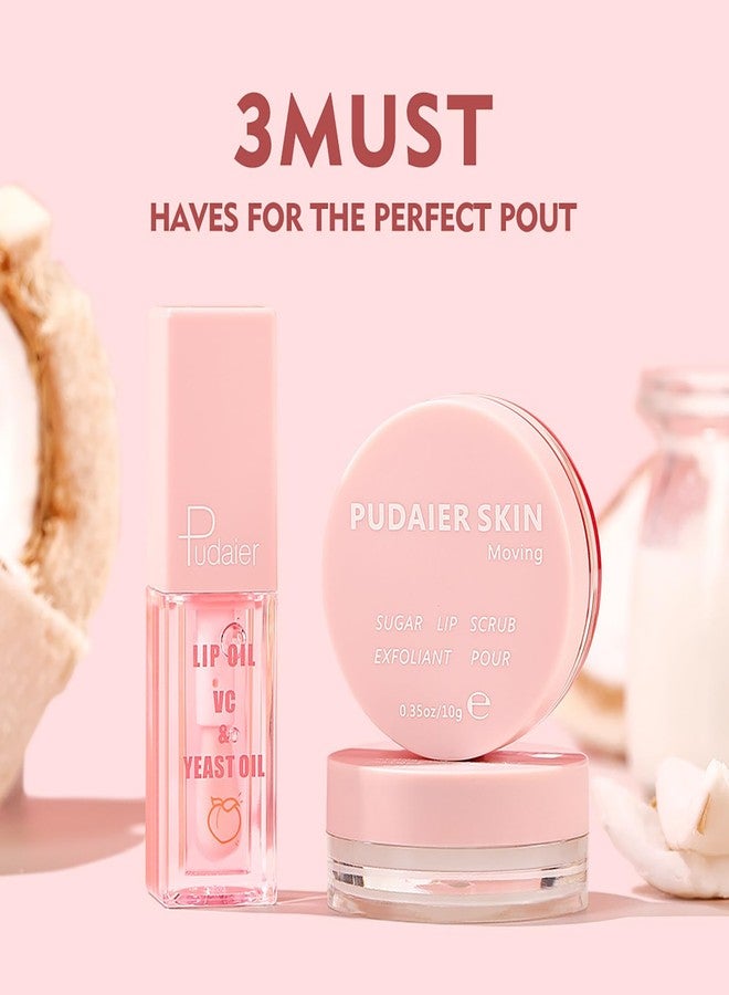 VolksRose 3-in-1 Lip Scrub & Mask Overnight & Peach Oil - Lip Care Kit Scrubber Exfoliator for Dry Chapped Lips, Instant Moisture - Lip Repair Set, Women's Gifts Set, Non-Sticky for Home & Travel - Image 2