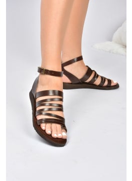 Fox Shoes Brown Genuine Leather Women's Sandals K374680403  - Image 2
